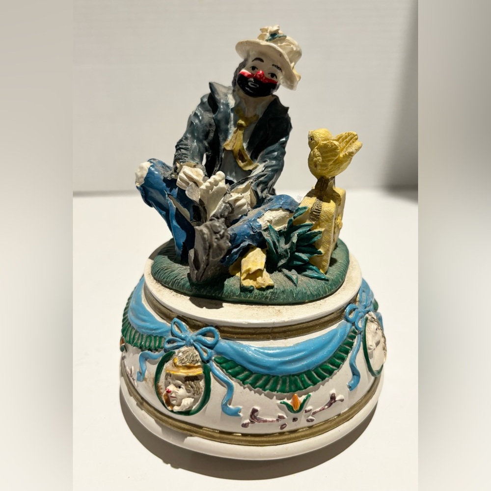 Vintage 90’s Hobo Clown Spinning Musical Figurine Plays Song Those Were The Days
